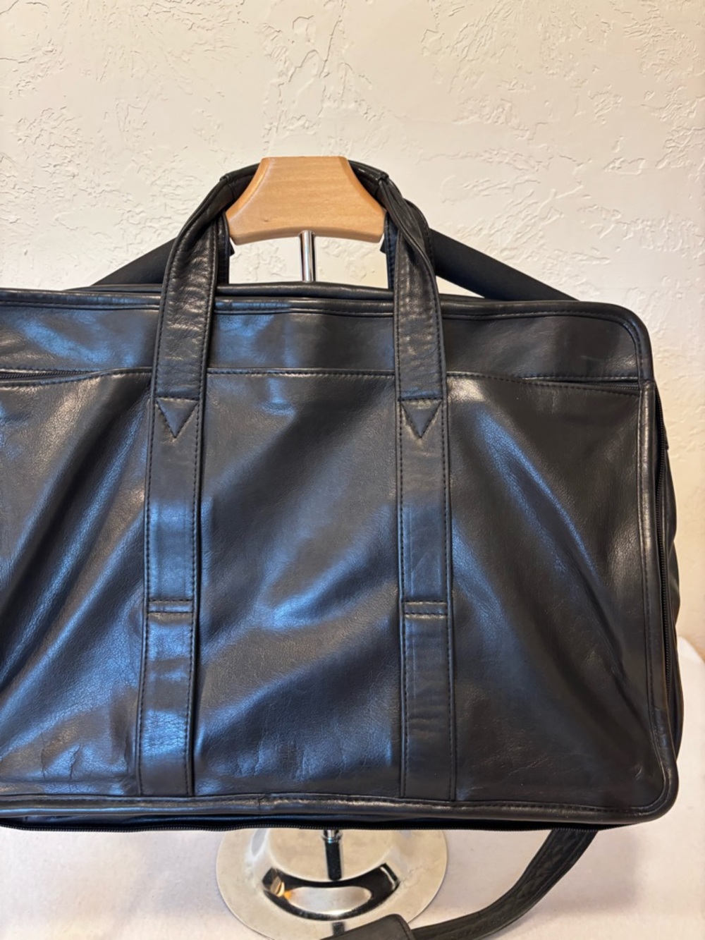 TUMI Black Leather Laptop Briefcase Expandable Work Travel Bag 16” - Picture 7 of 12